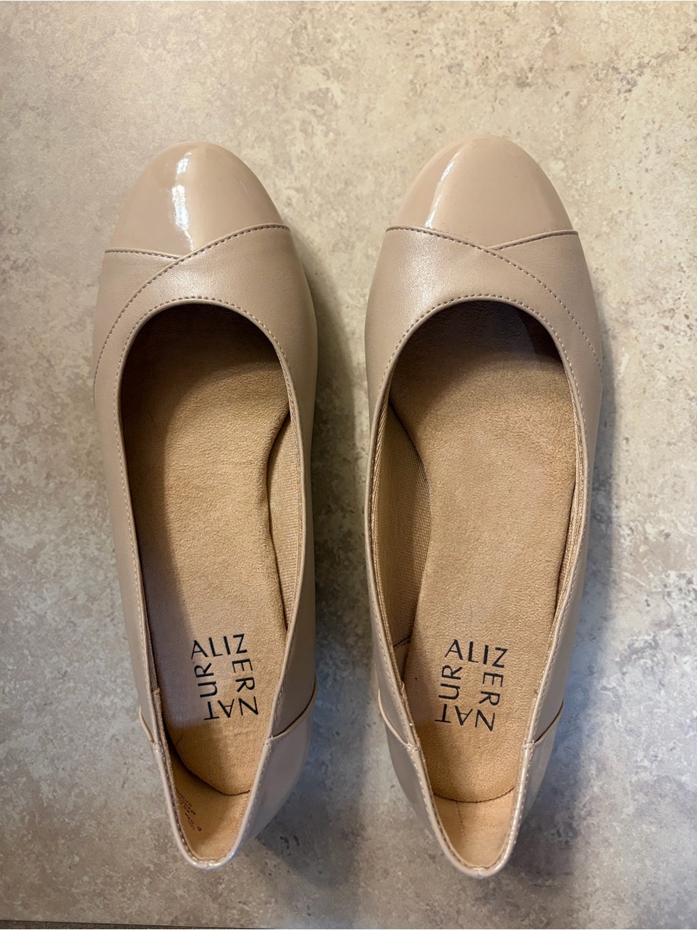 Naturalizer Nude Patent Cap-Toe Ballet Flats